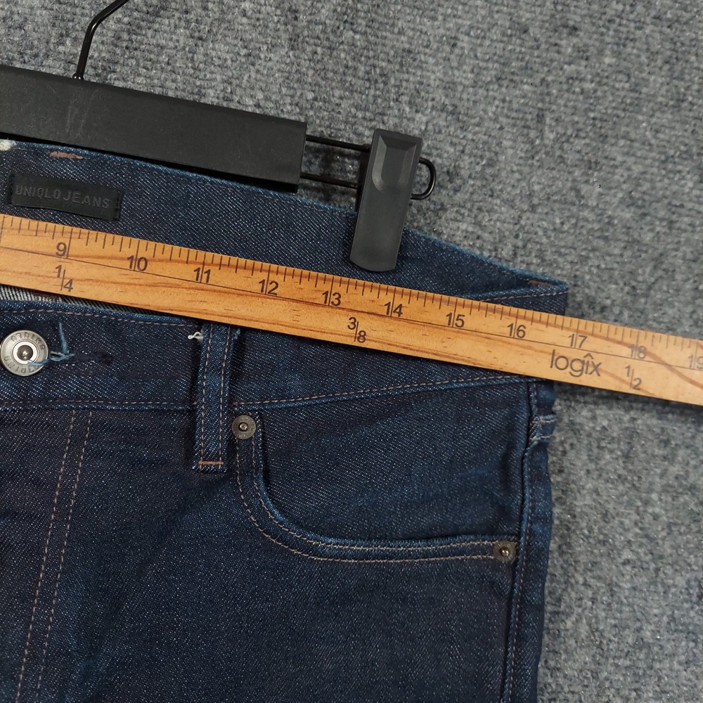 Uniqlo Selvedge Slim Fit Jeans Mens Fits 33x33 Dark Indigo Stretch Denim 463908 - Picture 6 of 9